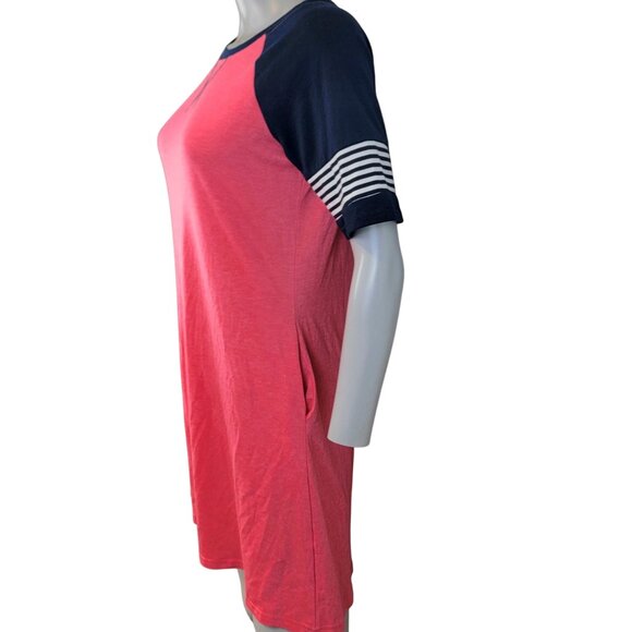 Camisa Mini Shirt Dress Women Small Pink Blue A-line New with Tags Spring Casual - Picture 9 of 10